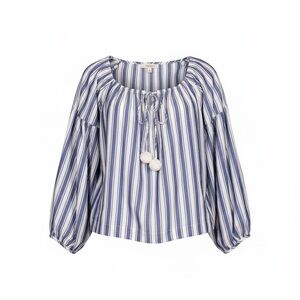 Madewell  Blue and White Striped Blouse